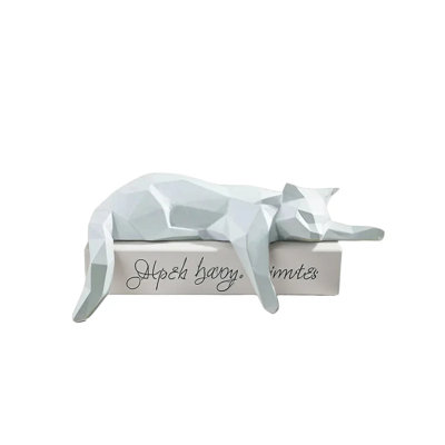 Geometric Lying Cat Figurine