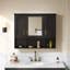 35 Inch Wall Mounted Medicine Cabinet with Mirror & Adjustable Shelves-1168584637