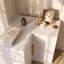 Armoire de rangement d'angle peu encombrante avec 2 portes, conception murale ou au sol, grande tablette de rangement pour la salle de bain, la chambre à coucher et le salon