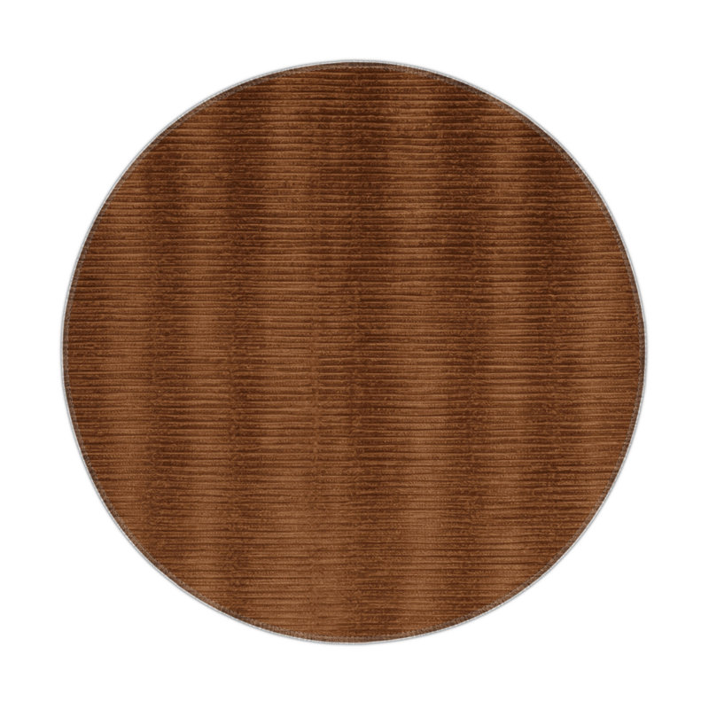 Tapis brun uni d'intérieur et d'extérieur, Rond 5 pi