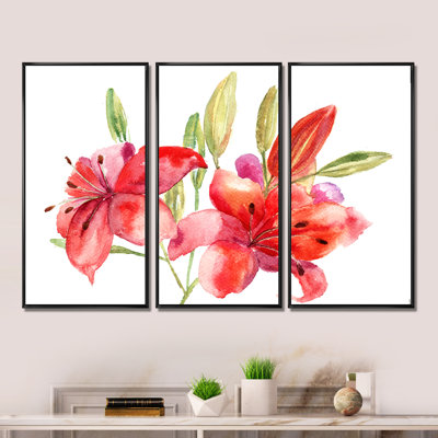 " Lily Flowers " 3 - Pieces