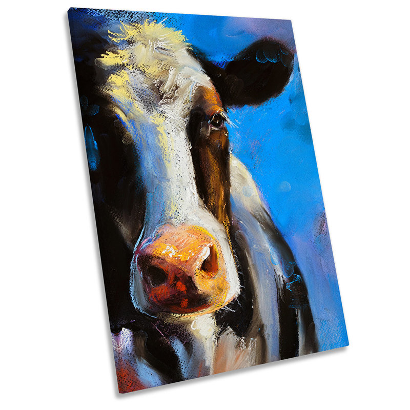 Cow Face Farm Yard - Wrapped Canvas Painting, 45.7cm H x 30.5cm W x 2cm D