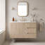 Meuble-lavabo mural traditionnel de 91 cm (36 po) avec lavabo en céramique, armoire de rangement avec 3 tiroirs et charnières à fermeture silencieuse.