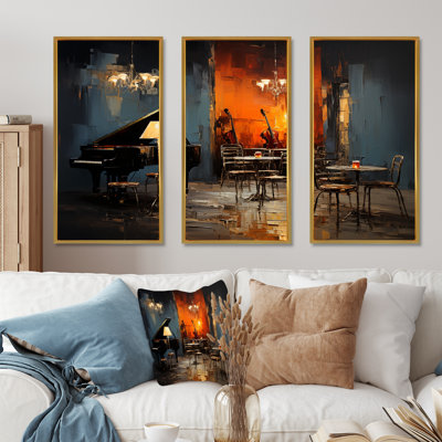 Rétro Sonate pour piano dans Jazz Cafe II - musique Jazz Art mural