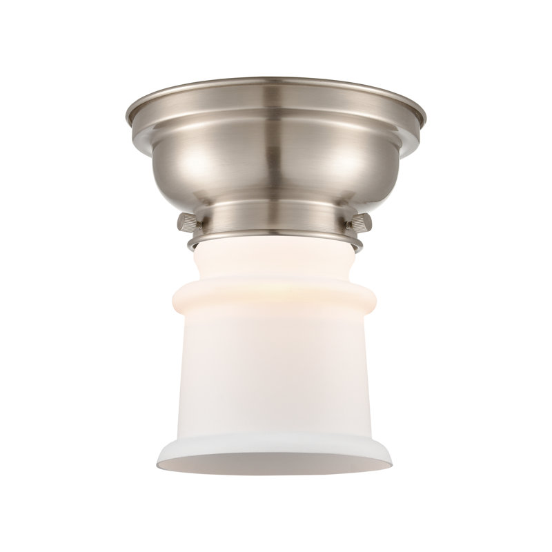 Plafonnier encastré 1 lumière 6,25 po Canton, Nickel satiné brossé, Blanc mat, Ampoule DEL 6 watts Vinage
