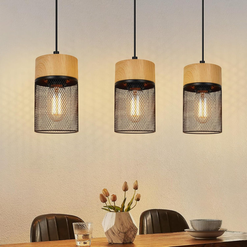 3 - Light Matte Black Cylinder Pendant