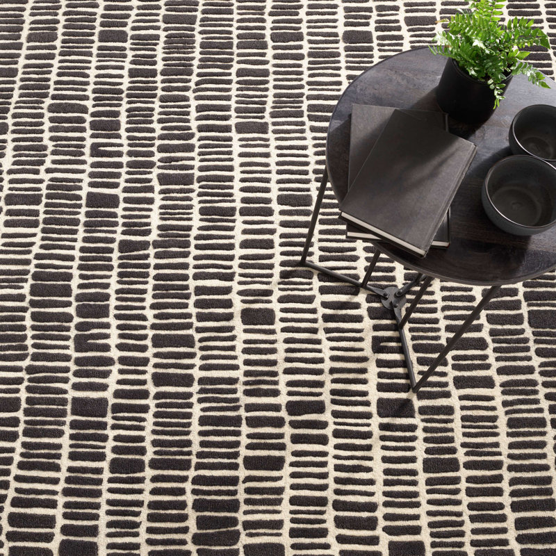 Tapis en laine touffeté à la main Roark, Tapis de couloir 2 pi 6 po x 8 pi