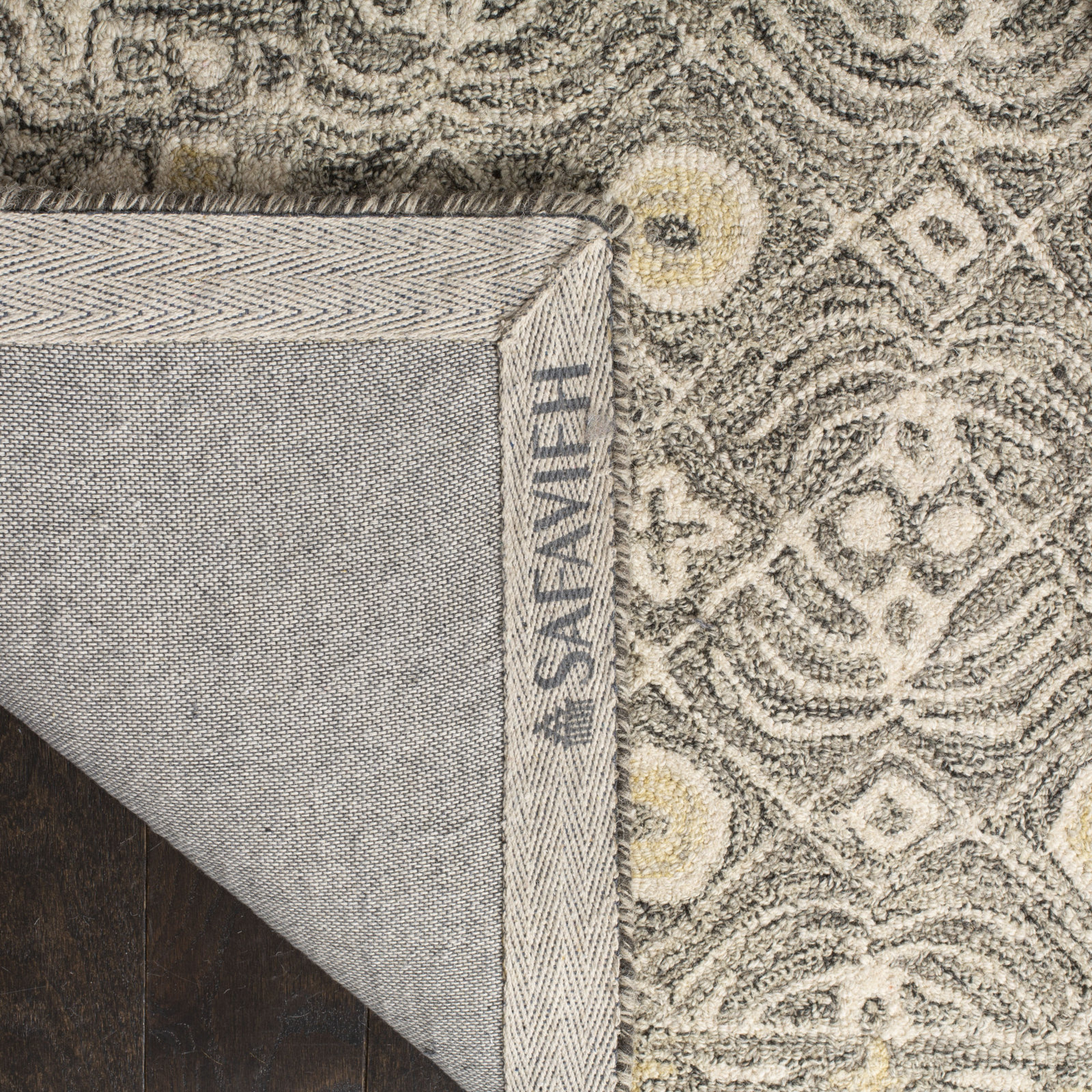 Stalder Ivory Hand-Tufted Wool Rug, Square 5'