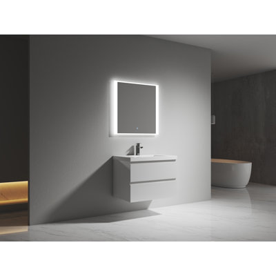 Ensemble de meuble-lavabo simple mural 23,5 po Lurlee