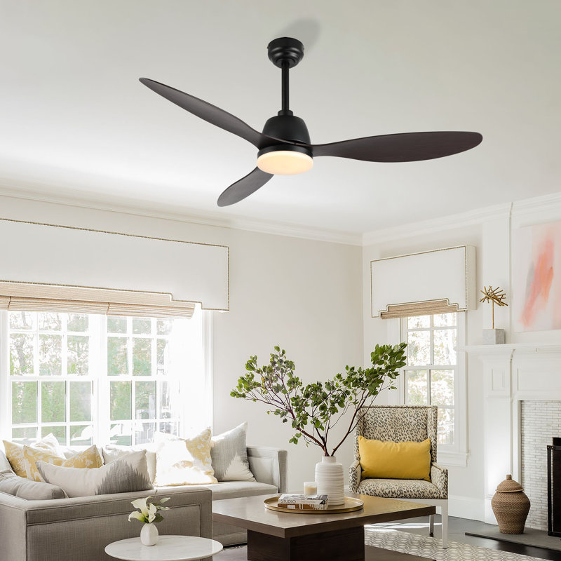 Clarra 52'' Ceiling Fan with LED Lights, Dark Brown