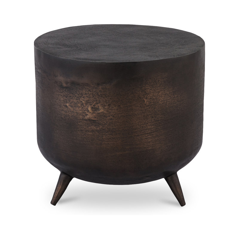 Claes 3 Legs End Table,  Bronze