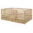 Full Size Wood Daybed with Fence Guardrails and 2 Drawers, Natural