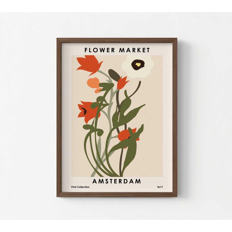 «Amsterdam Flower Market», reproduction d'art - scène aquarelle botanique