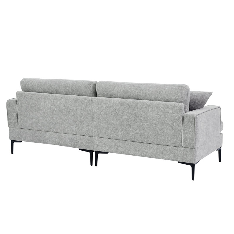 Canapé de réception en tissu 80,7 po, Velours gris clair