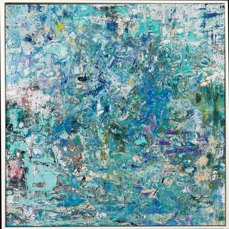 To The Surface Painting, White Framed