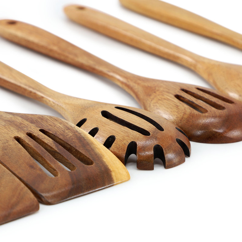 Assorted 6 Piece Cooking Tool Set in Acacia Wood