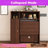 Folding Dining Table And Storage Sideboard With Charging Station, Multifunctional Space-Saving Kitchen Table With Wheels-2067927733