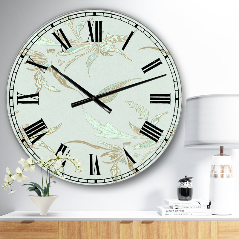 Horloge murale surdimensionnée Sage Flowers, Grand