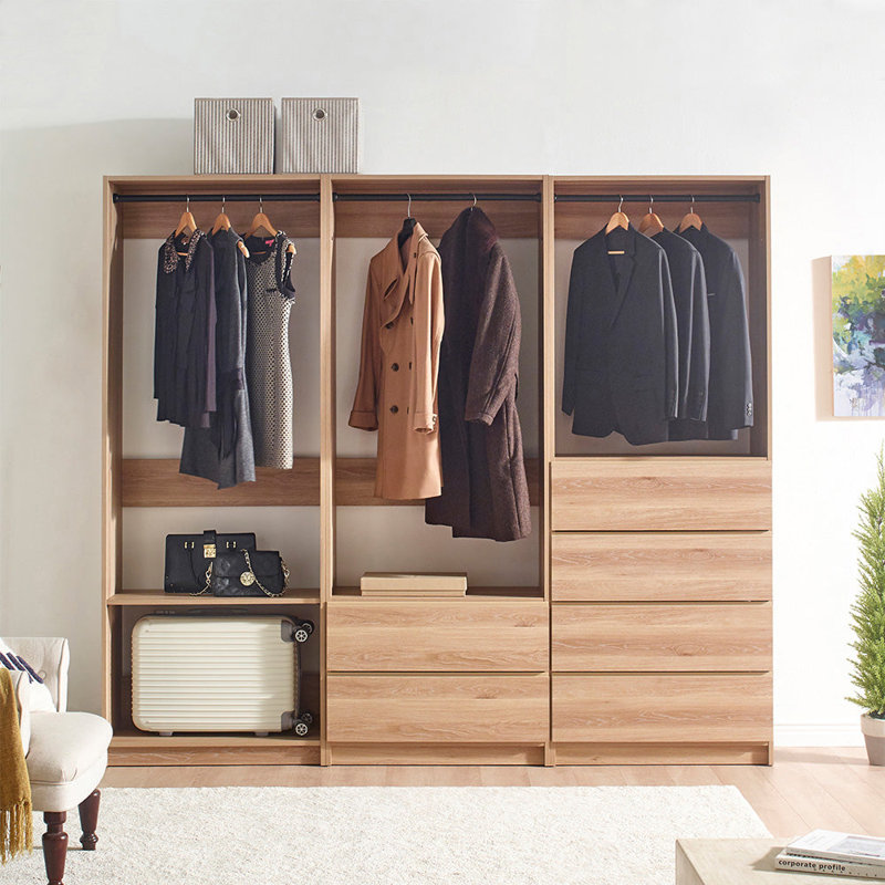 Système d'organisation autoportante en bois Prosper Grey, Chêne