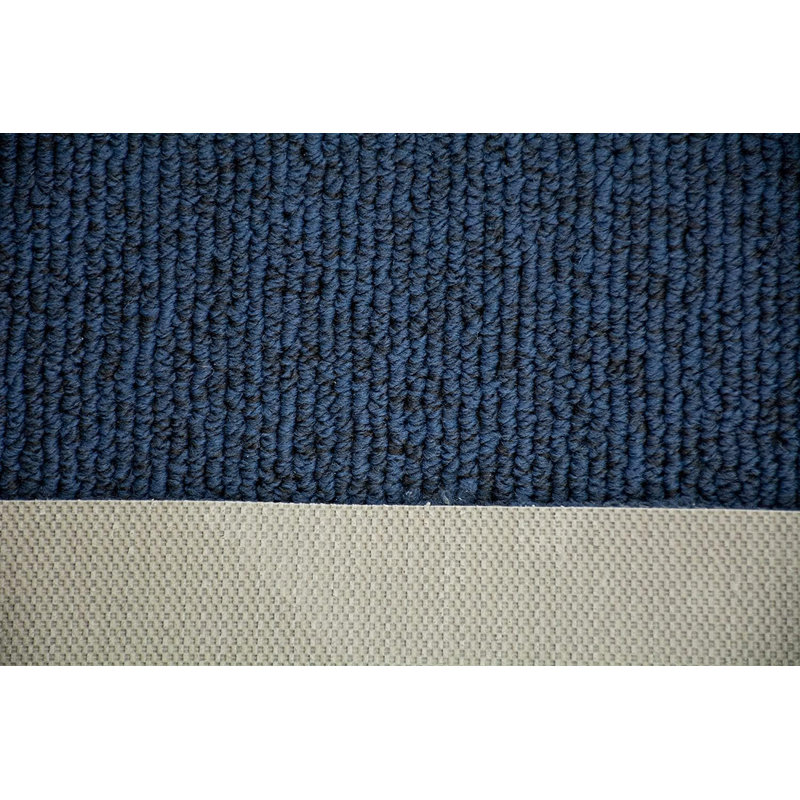Piers Custom Size Non-Slip Washable Striped Dark Blue & Black Design Rug for Outdoor Places by Feet, Runner 2'2" x 12'