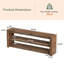 Banc en bois massif de 160 cm, banc à chaussures d'entrée avec rangement