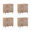Ensemble d'armoires d'appoint en bois massif avec portes en ruppie maritime Debets-903861891