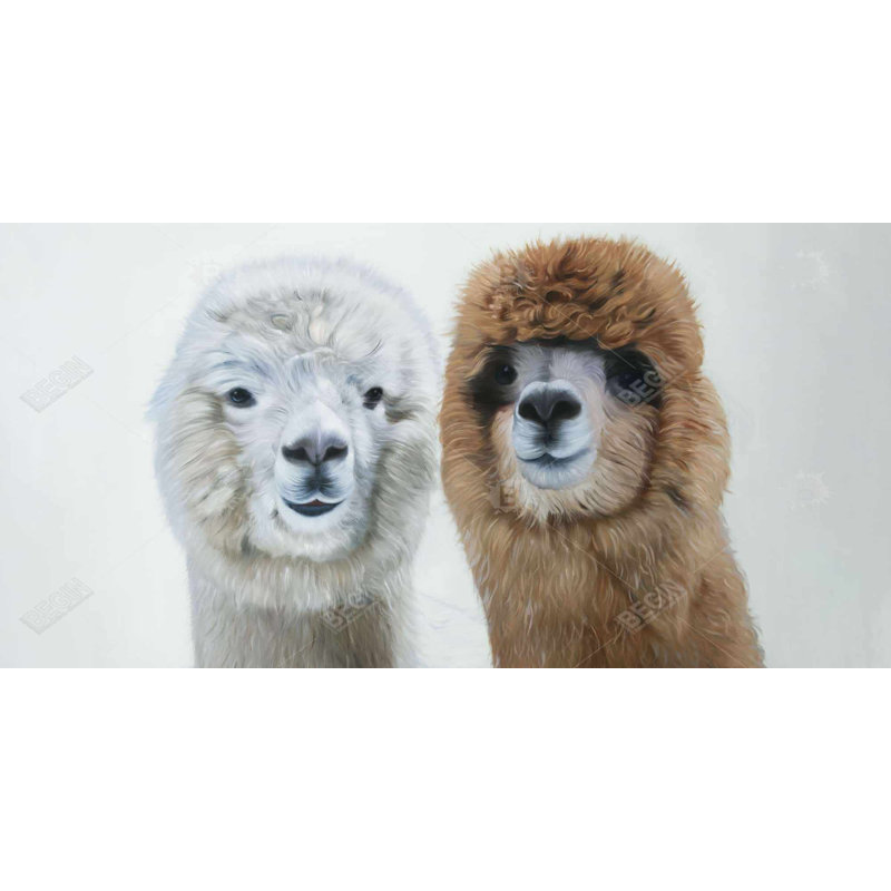 Two lamas - 15.75"x31.50" Desk mat
