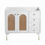 Meuble-lavabo de 36 po avec lavabo en céramique et meuble de rangement en rotin avec deux portes et un tiroir