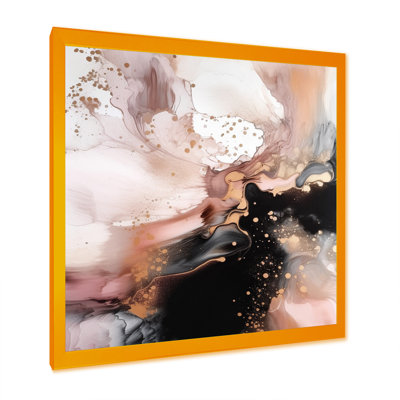 Texture or rose Splash Marble II - art abstrait marbre, salon