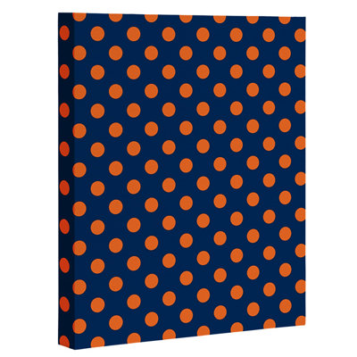 "Blue and Orange Polka Dots", impression sur toile