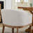 Mid Century Chair With Arms, Linen Upholstery, Rubberwood Frame, Single Pack, Beige, For Home Office And Living Areas Style Upholstered Dining, Linen, Legs, Streamlined Silhouette-817044105