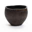 Pot à fleurs rond en résine de 10,2 po avec finition texturée, pots brun moderne-2119184448