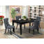 L'ensemble de salle à manger 5 pièces contient une table de cuisine rectangulaire et 4 chaises Parson revêtues de tissu en polyester, noir-130188971-130188972-130188974