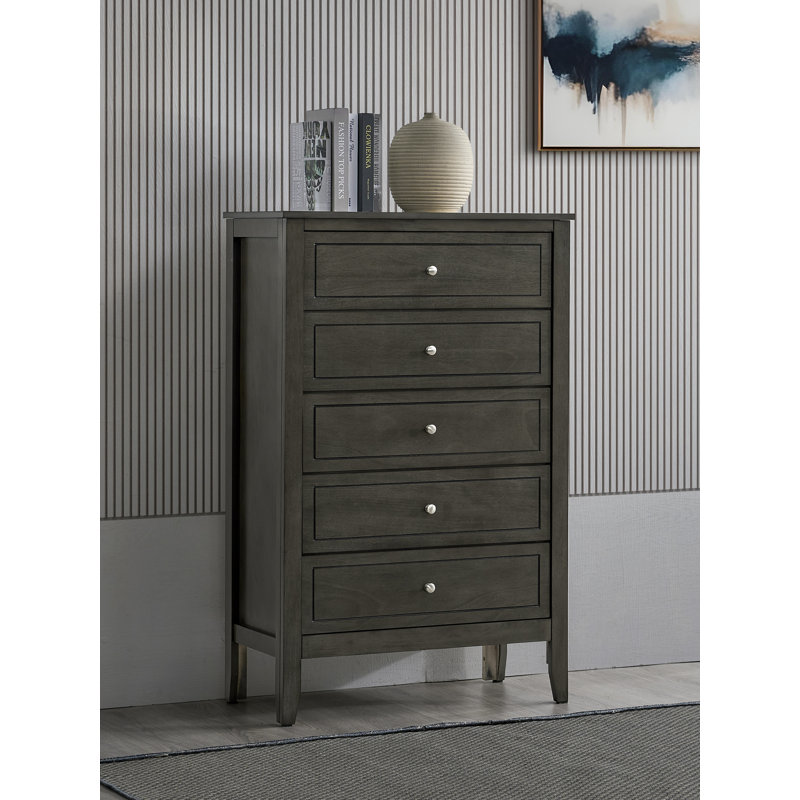 Daniel 5 Drawer Chest - Gray, Gray