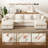 BedLuxury 141'' Modern Chenille U-Shaped Modual Sectional Sofa with 2 Storage Ottomans-131402798