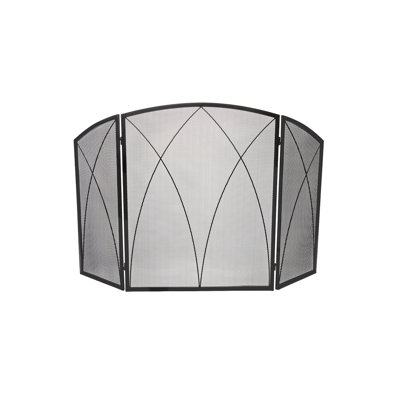 3 fold black arch top cathedral screen
