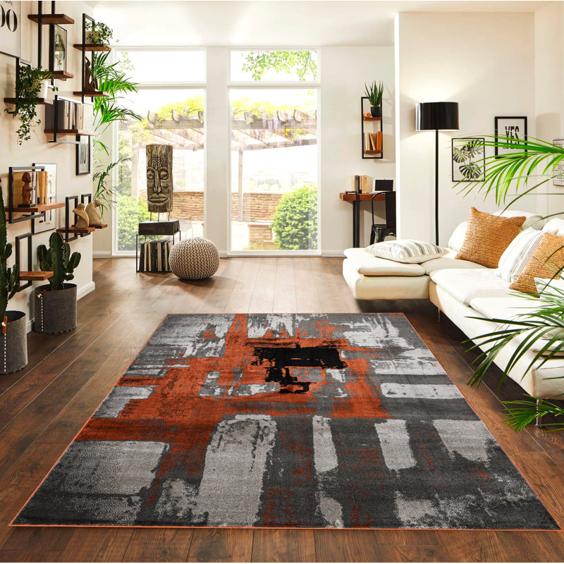 Abstract Area Rug, Terra, Rectangle 200 x 290 cm
