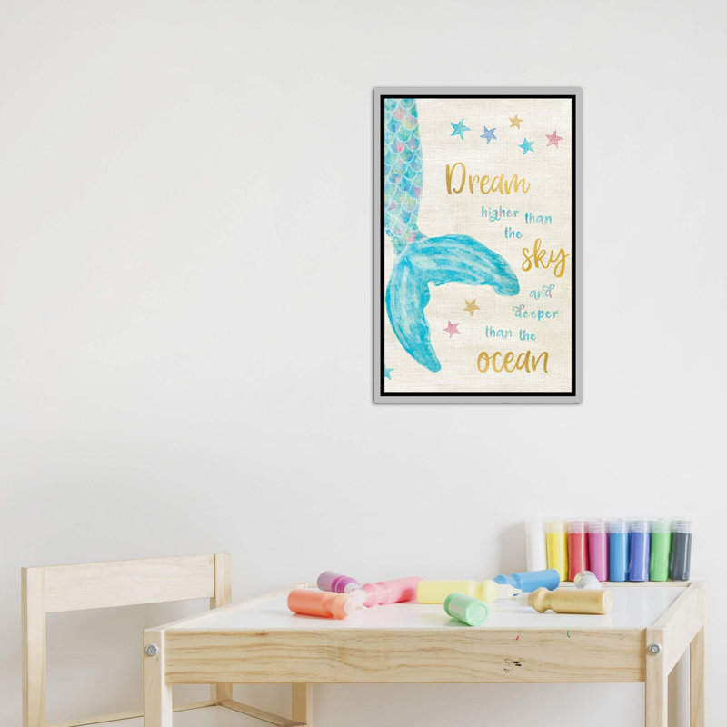 Art de rêve sirène, Toile avec cadre argenté, H 40 po x l 26 po x P 1,5 po