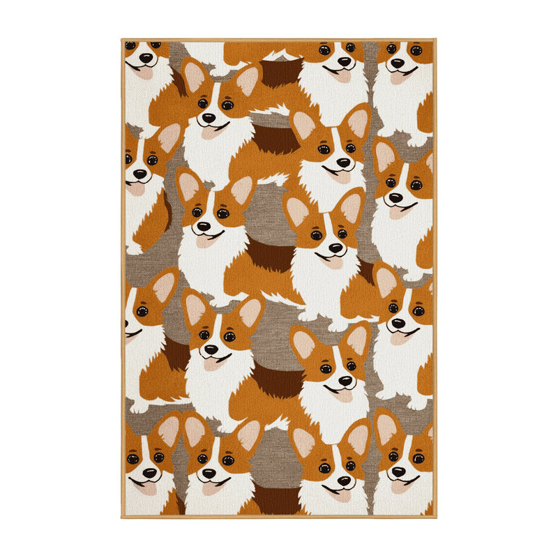  Tapis lavable pour chien Welsh Corgi Pembroke, Rectangle 4pi x 6 pi