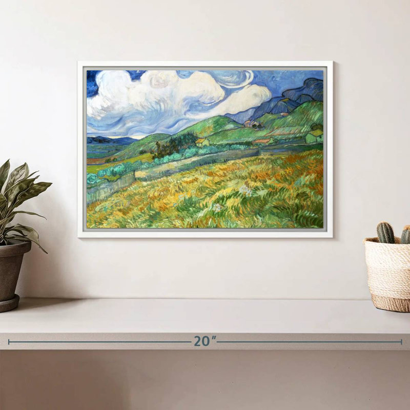 Paysage de Saint Remy, Cadre flottant blanc, 13 po x 9 po