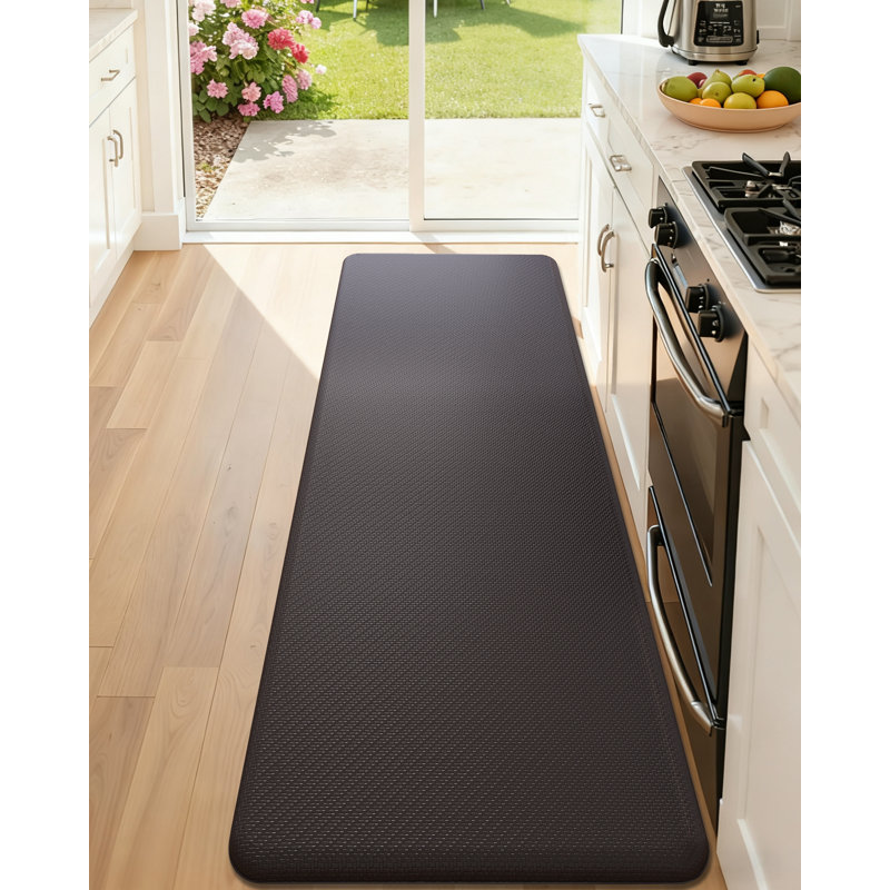 Tapis de cuisine antidérapant, Rectangle 1 pi 8 po x 3 pi 3 po, Brun