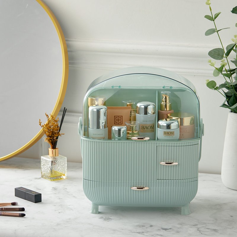 Hainesburg Plastic Makeup Organiser, Light Green