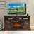 Infrared Quartz Woodlog Fireplace Insert with Brick Design-114137762
