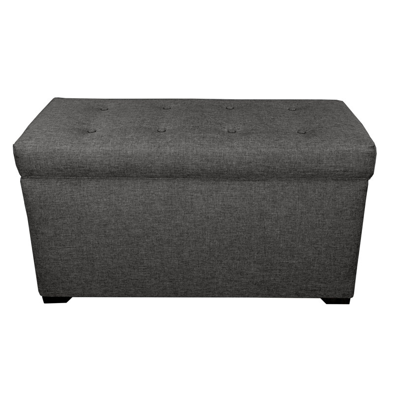 Ayleen Upholstered Storage Bench, Dark Grey