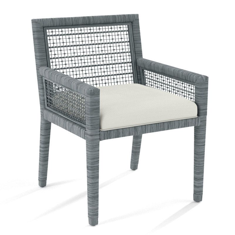 Pine Isle Arm Chair, Oslo Ivory; 0820-91, Brass