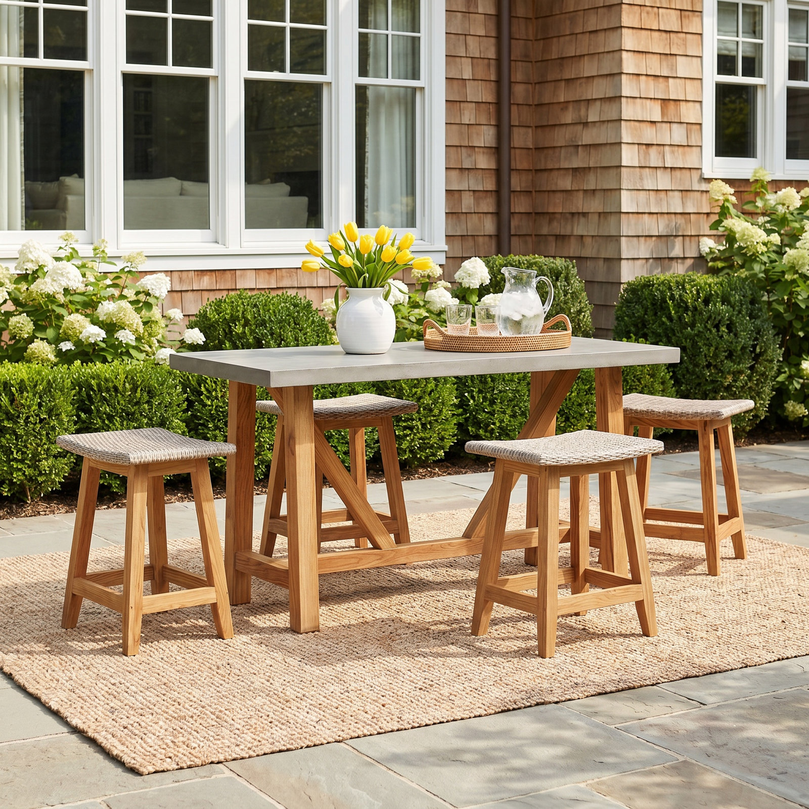 Nicole 70" Teak Patio Dining Set