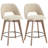 Wylee 26.8" Mid-Century Modern Swivel Upholstered Counter Stool with Curved Back and Solid Rubberwood Frame for Kitchen Island-1615243651