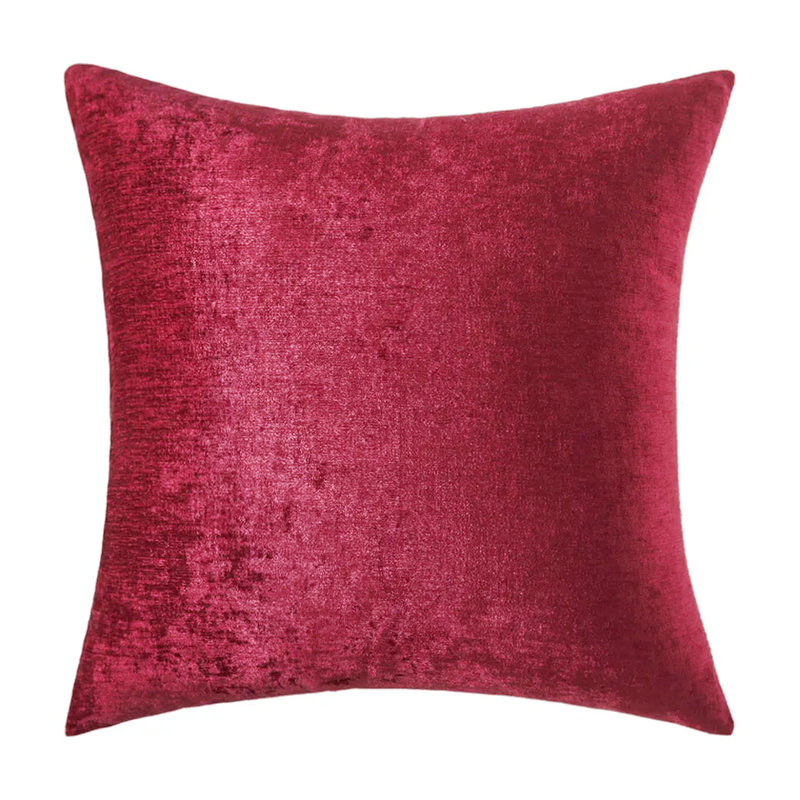 Housse de coussin en chenille (insert inclus), H 20 po x l 20 po, Rouge