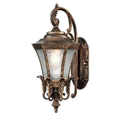 Black And Gold Sconces Wall Lighting 20.87" H Exterior Wall Light Fixture Waterproof Aluminium With Glass Outdoor Lanterns