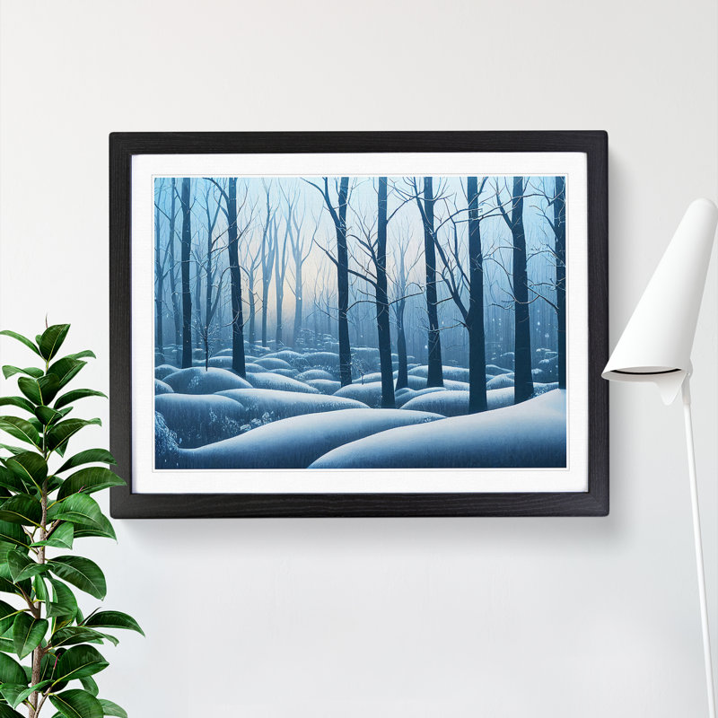 Joyful Winter Forest - Framed Print, Black, 46cm H x 64cm W x 2cm D